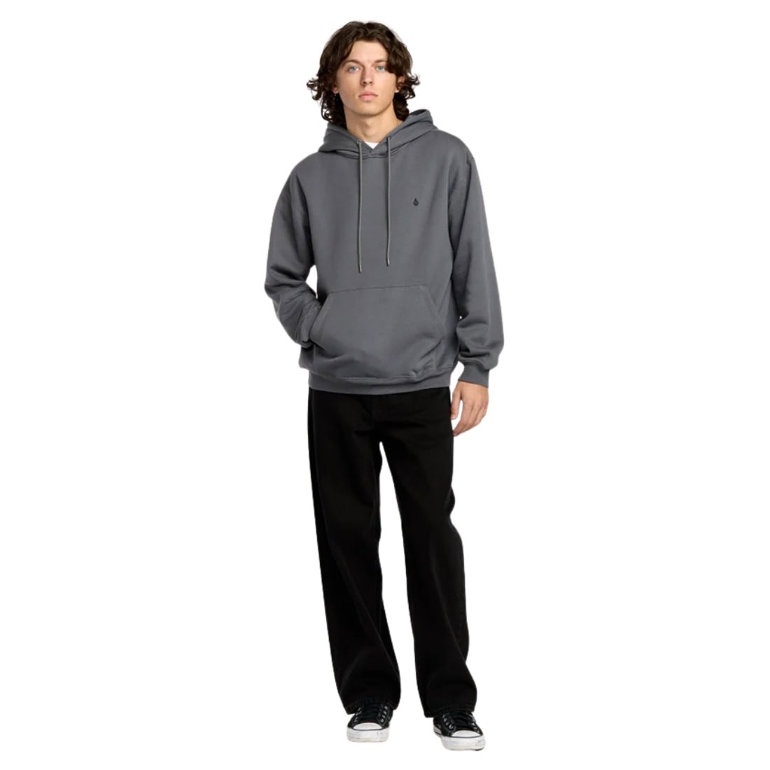 Volcom Single Stone PW Pullover Hoodie - Asphalt Black - Mens Pullover Hoodie by Volcom