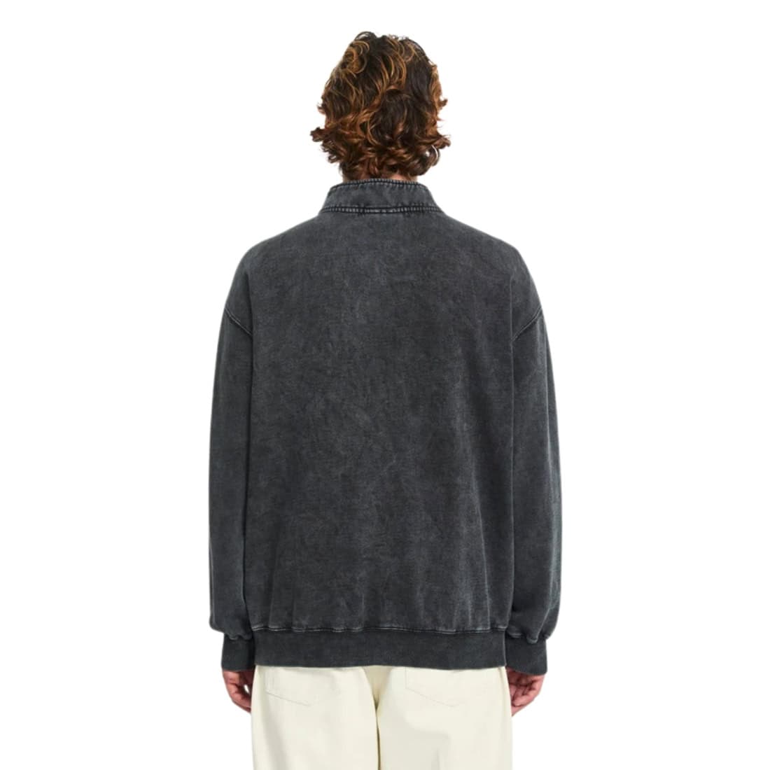 Volcom Single Stone Quarter Zip - Light Acid Black - Mens Pullover Hoodie by Volcom