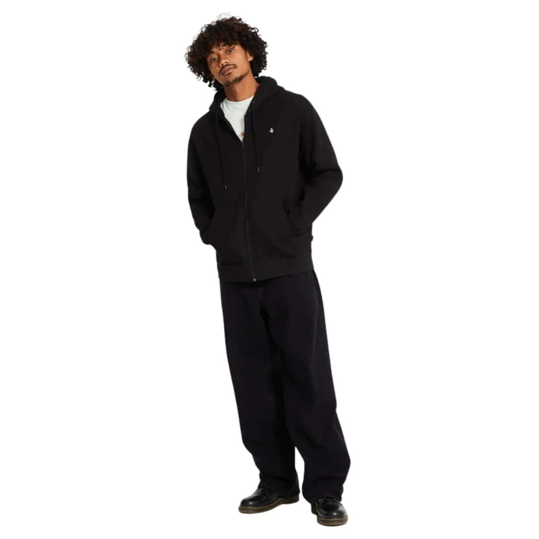 Volcom Single Stone Zip Hoodie - Black - Mens Zip Up Hoodie by Volcom