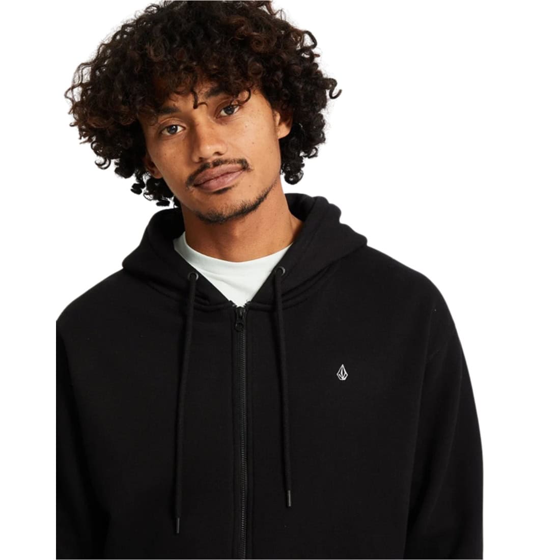 Volcom Single Stone Zip Hoodie - Black - Mens Zip Up Hoodie by Volcom