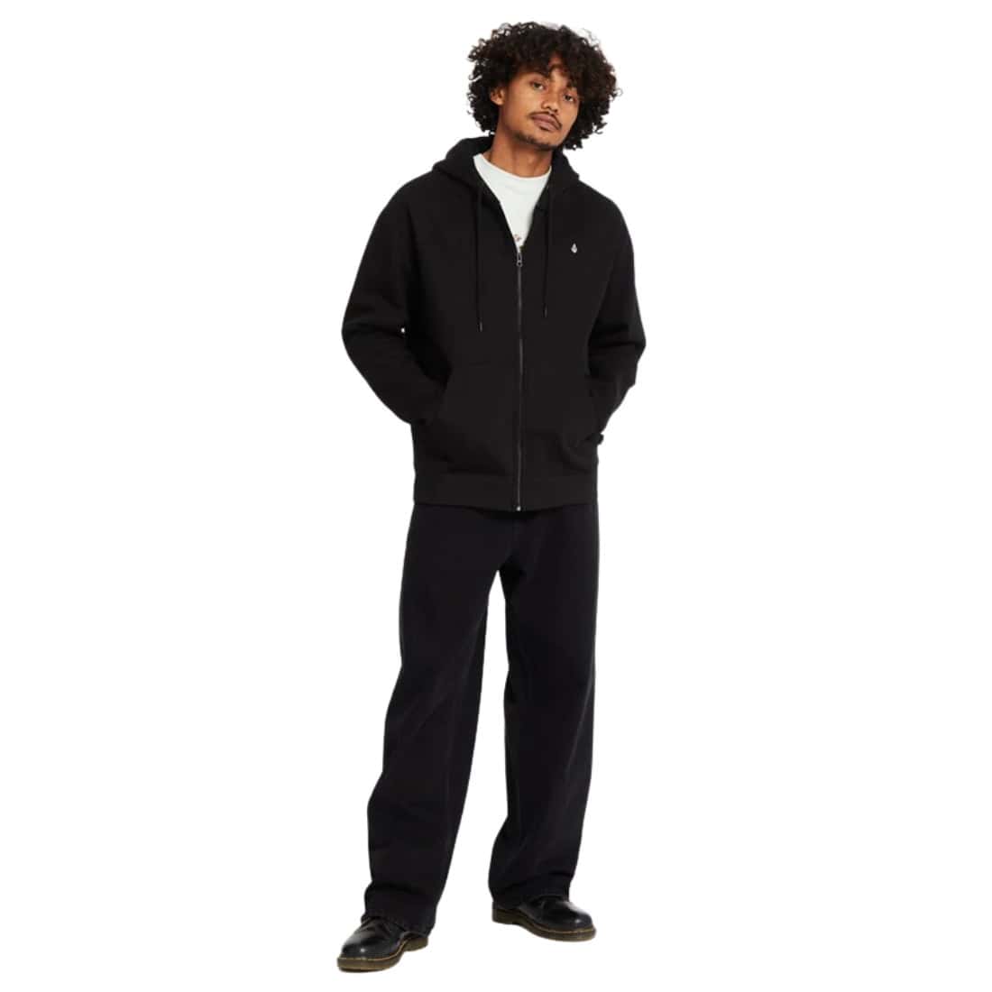 Volcom Single Stone Zip Hoodie - Black - Mens Zip Up Hoodie by Volcom