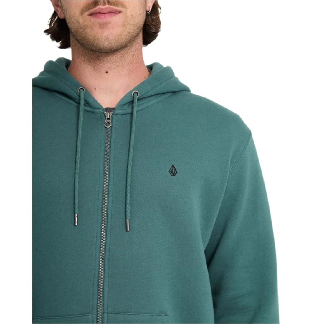 Volcom Single Stone Zip Up Hoodie - Rifle Green - Mens Zip Up Hoodie by Volcom