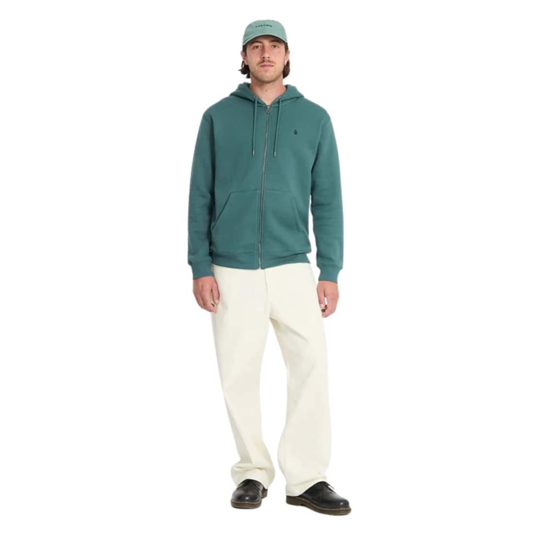 Volcom Single Stone Zip Up Hoodie - Rifle Green - Mens Zip Up Hoodie by Volcom