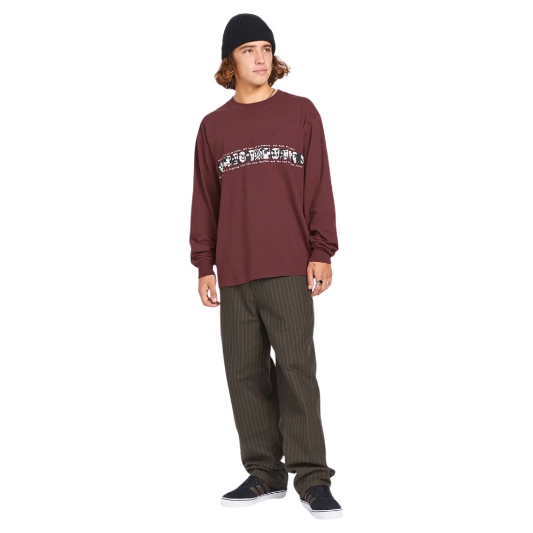 Volcom Skate Vitals Remy Longsleeve T-Shirt - Merlot - Mens Graphic T-Shirt by Volcom