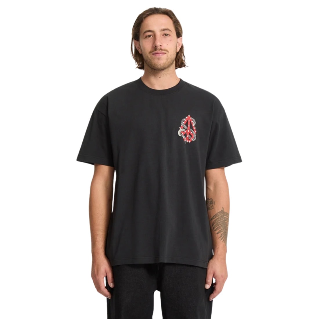 Volcom Snake Peace Loose Fit T-Shirt - Black - Mens Graphic T-Shirt by Volcom