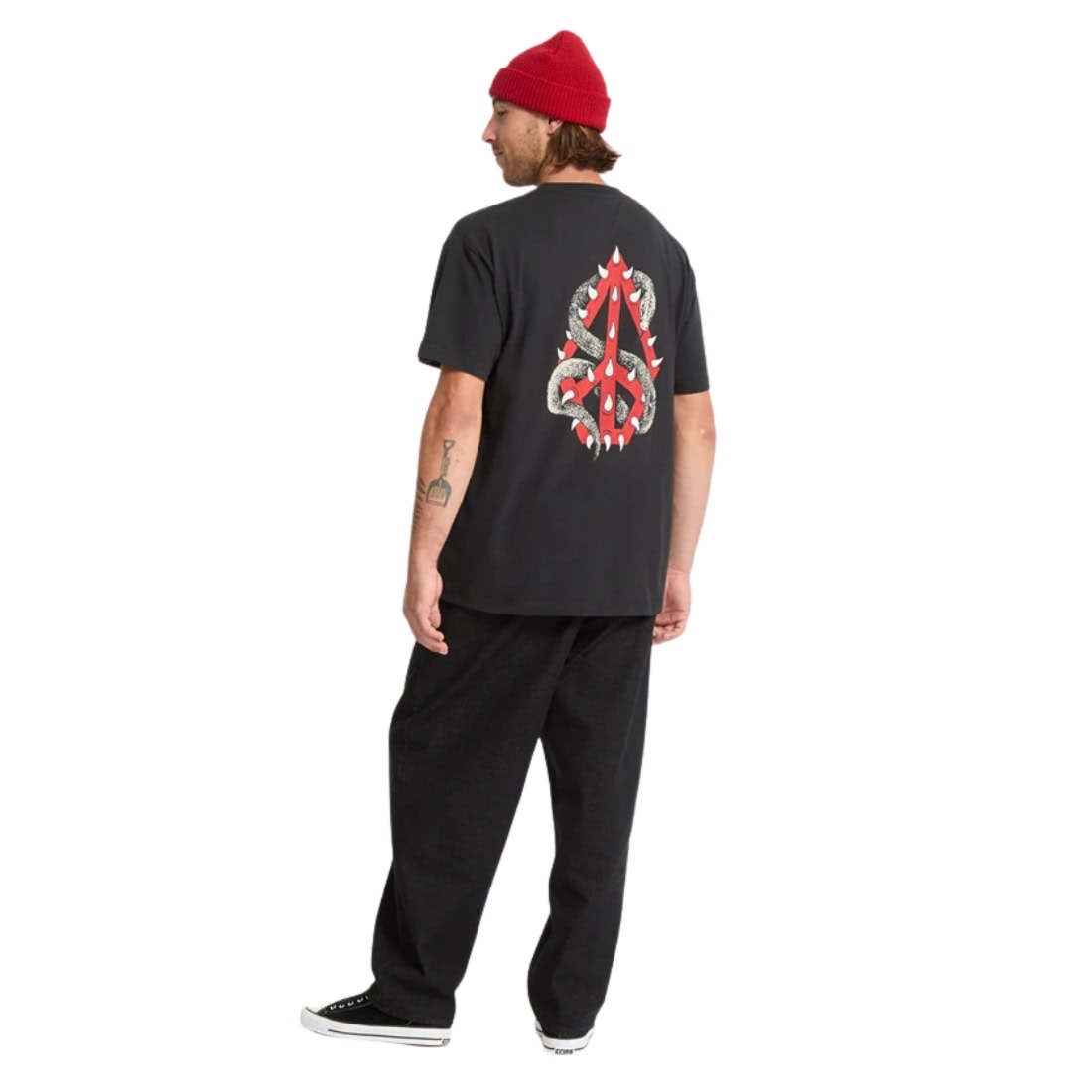 Volcom Snake Peace Loose Fit T-Shirt - Black - Mens Graphic T-Shirt by Volcom