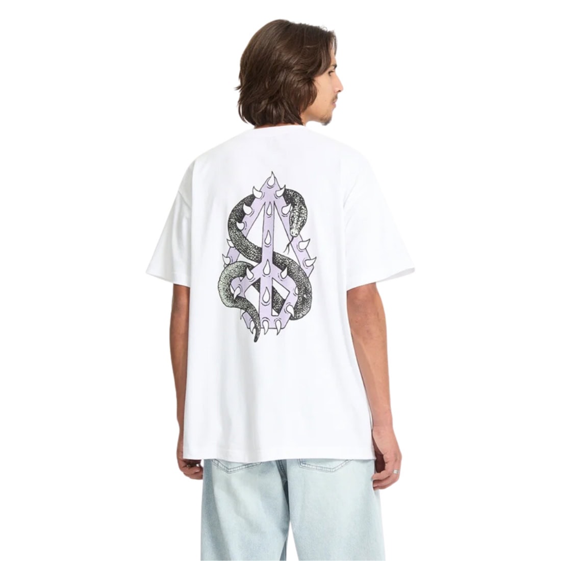 Volcom Snake Peace Loose Fit T-Shirt - White - Mens Graphic T-Shirt by Volcom