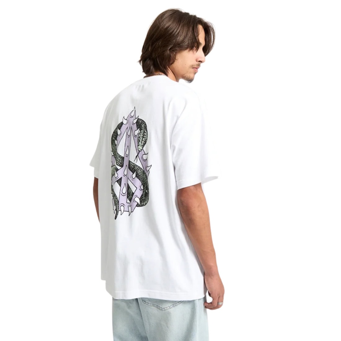 Volcom Snake Peace Loose Fit T-Shirt - White - Mens Graphic T-Shirt by Volcom