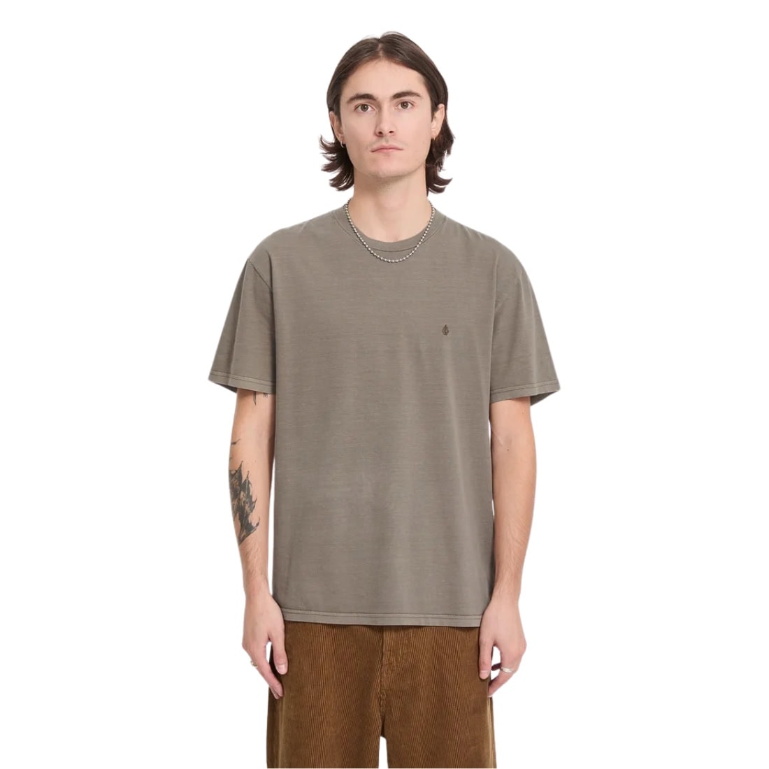 Volcom Solid Stone Embroidered T-Shirt - Earth - Mens Graphic T-Shirt by Volcom
