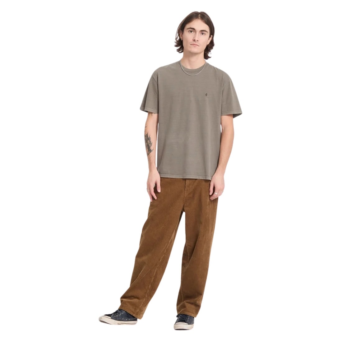 Volcom Solid Stone Embroidered T-Shirt - Earth - Mens Graphic T-Shirt by Volcom