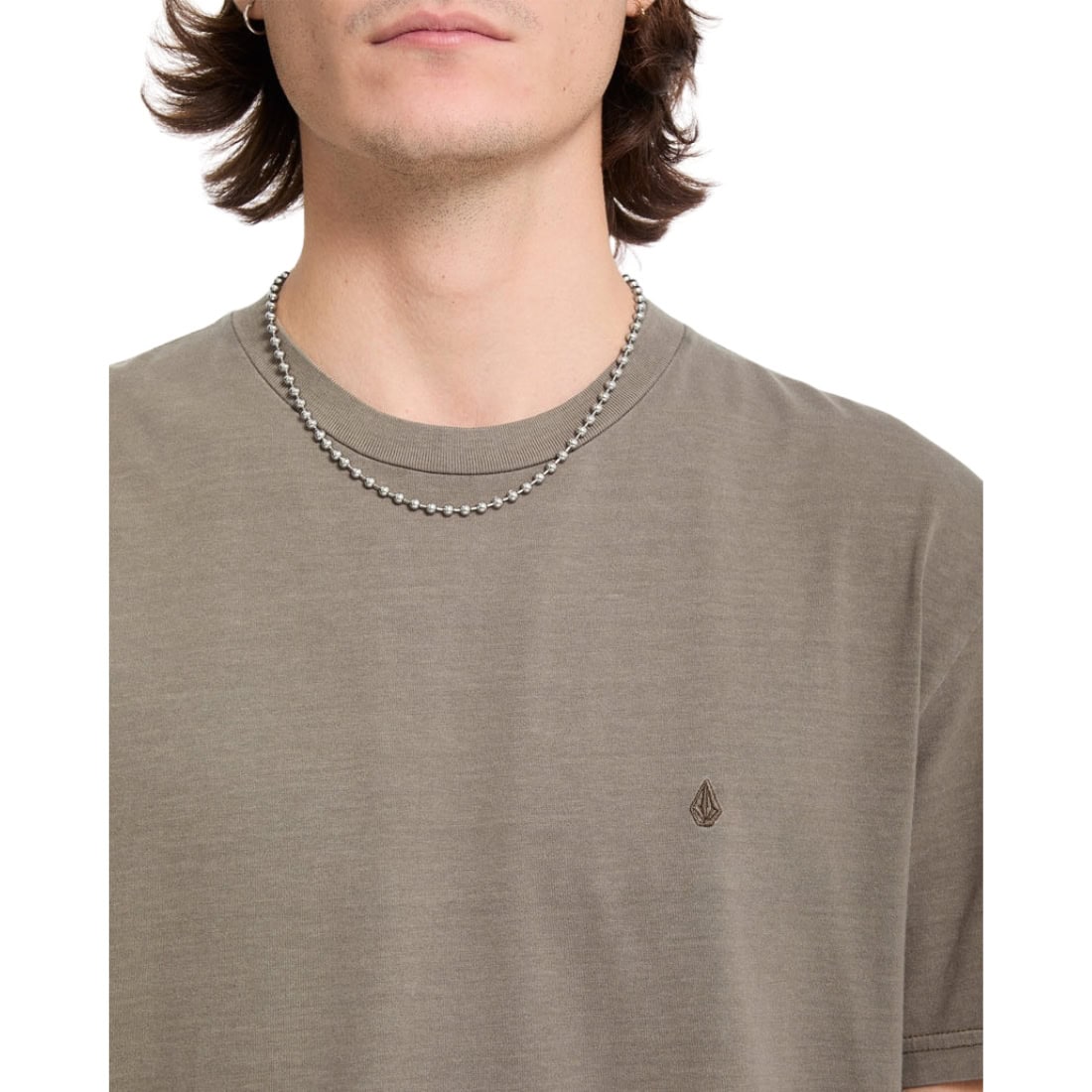 Volcom Solid Stone Embroidered T-Shirt - Earth - Mens Graphic T-Shirt by Volcom