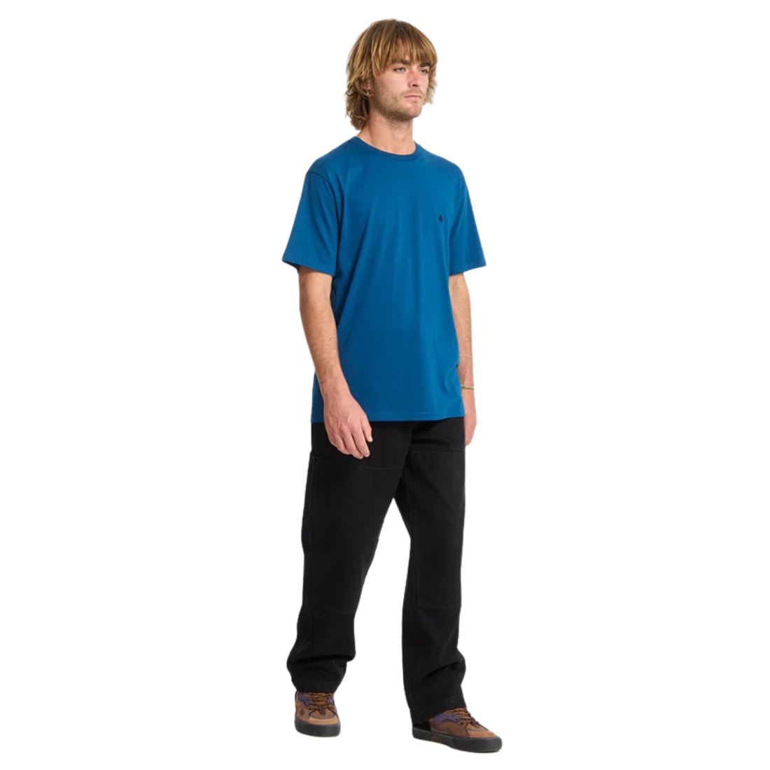 Volcom Stone Blanks T-Shirt - Cosmic Blue - Mens Plain T-Shirt by Volcom