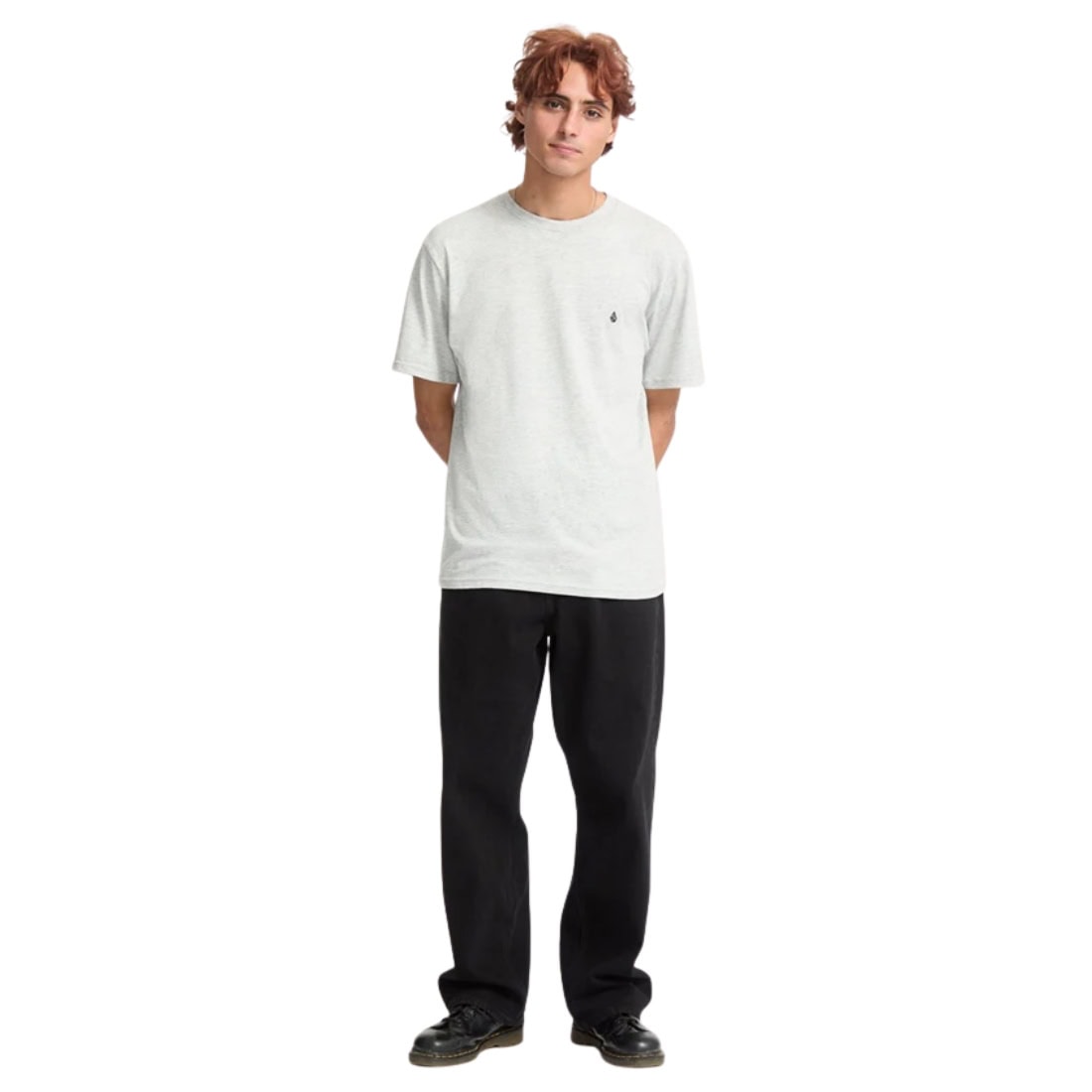 Volcom Stone Blanks T-Shirt - Heather Grey - Mens Plain T-Shirt by Volcom