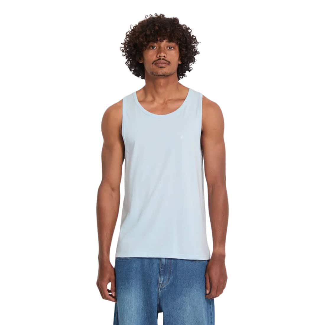 Volcom Stone Blanks Tank Top Vest - Light Blue Acid - Mens Skate Brand Vest/Tank Top by Volcom