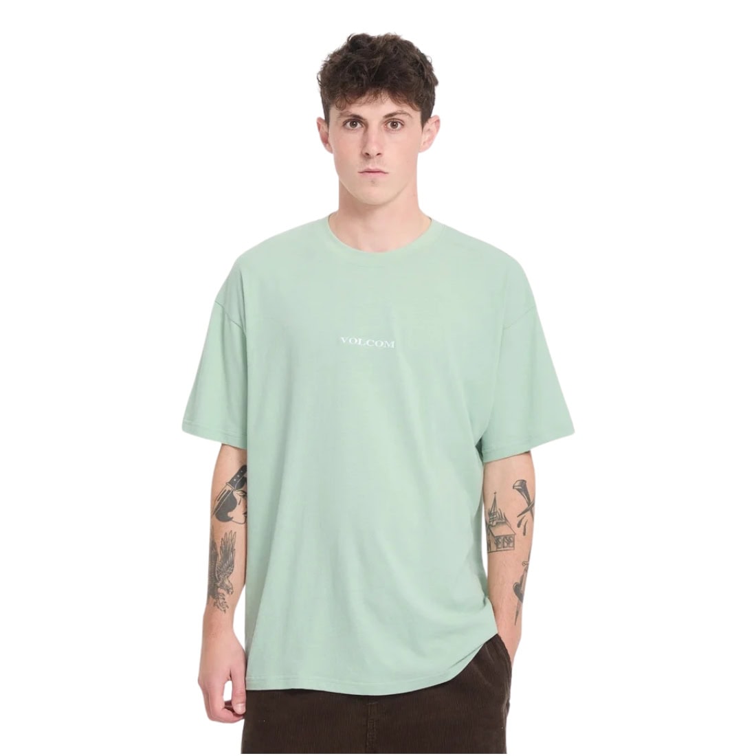 Volcom Stone Loose Fit T-Shirt - Ice Green - Mens Graphic T-Shirt by Volcom