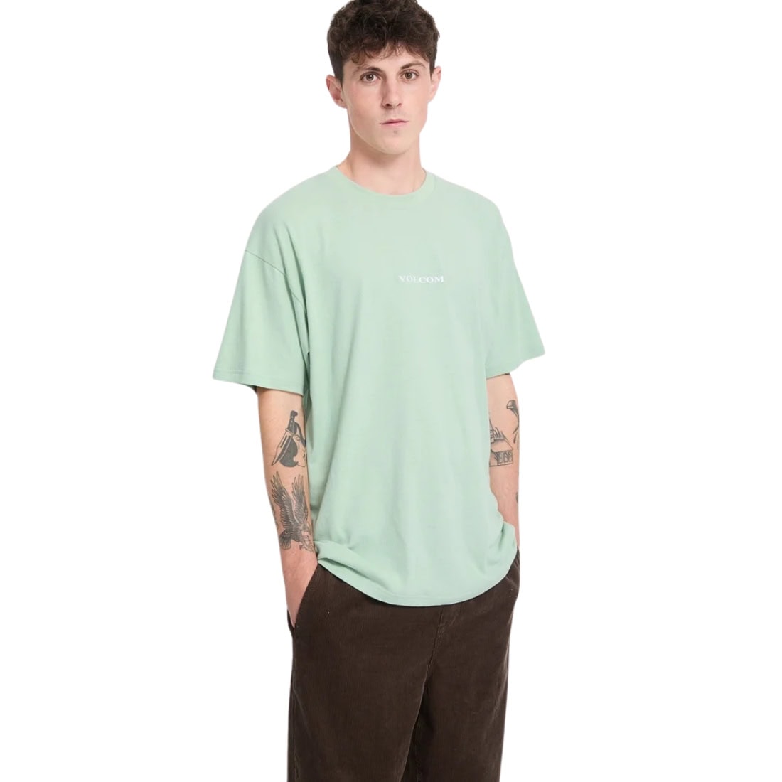 Volcom Stone Loose Fit T-Shirt - Ice Green - Mens Graphic T-Shirt by Volcom