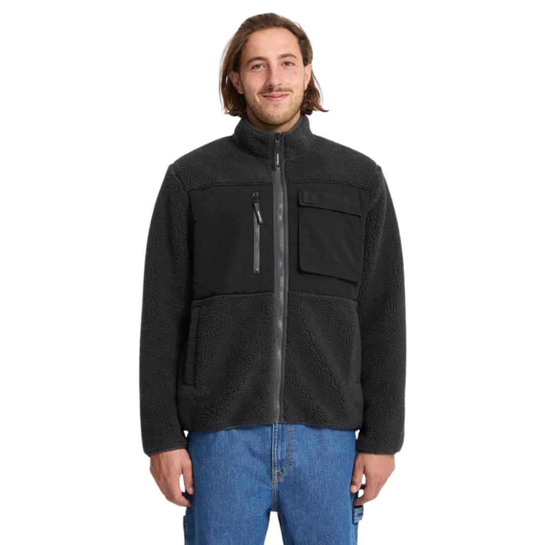 Volcom Storm Stone Zip - Asphalt Black - Mens Zip Up Hoodie by Volcom