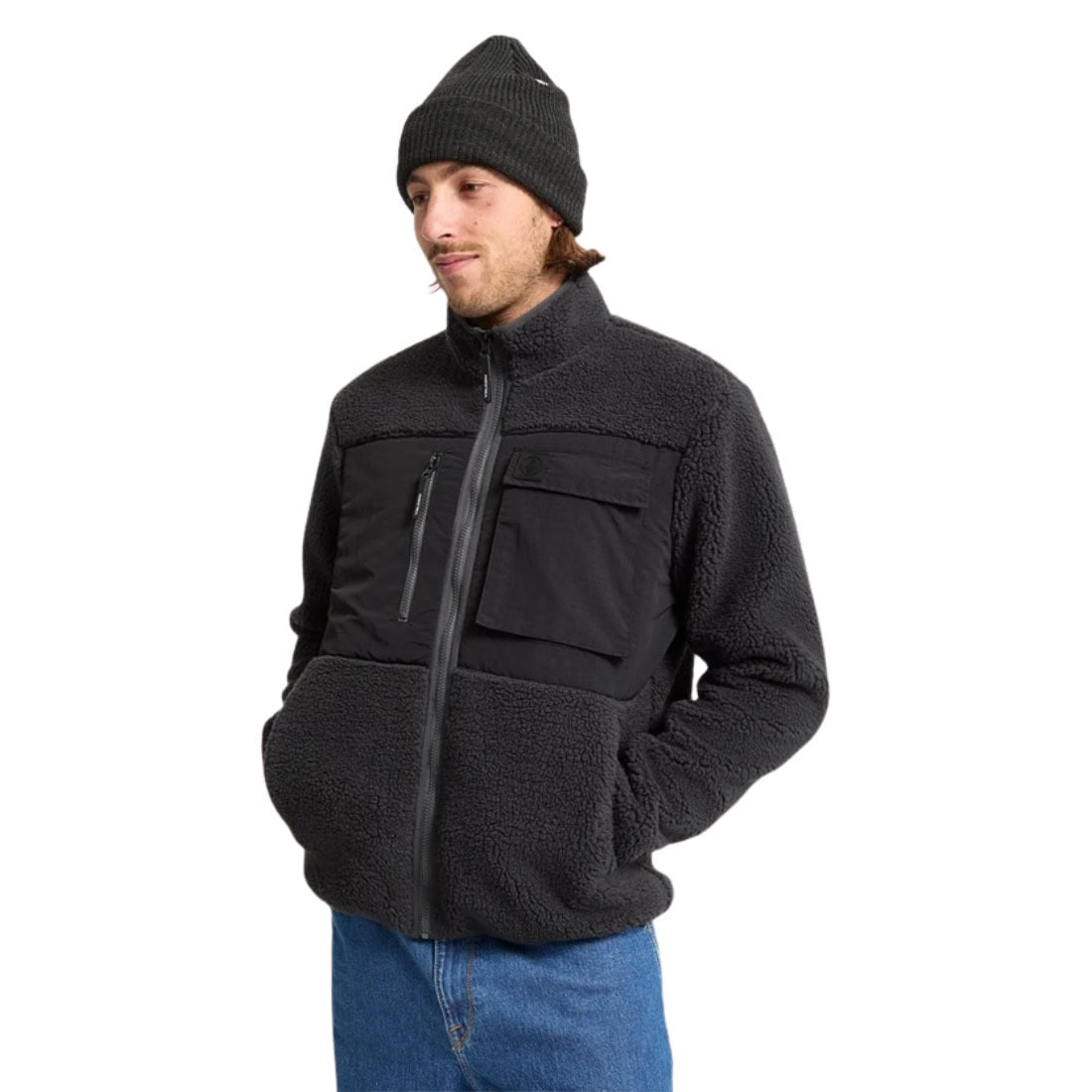 Volcom Storm Stone Zip - Asphalt Black - Mens Zip Up Hoodie by Volcom