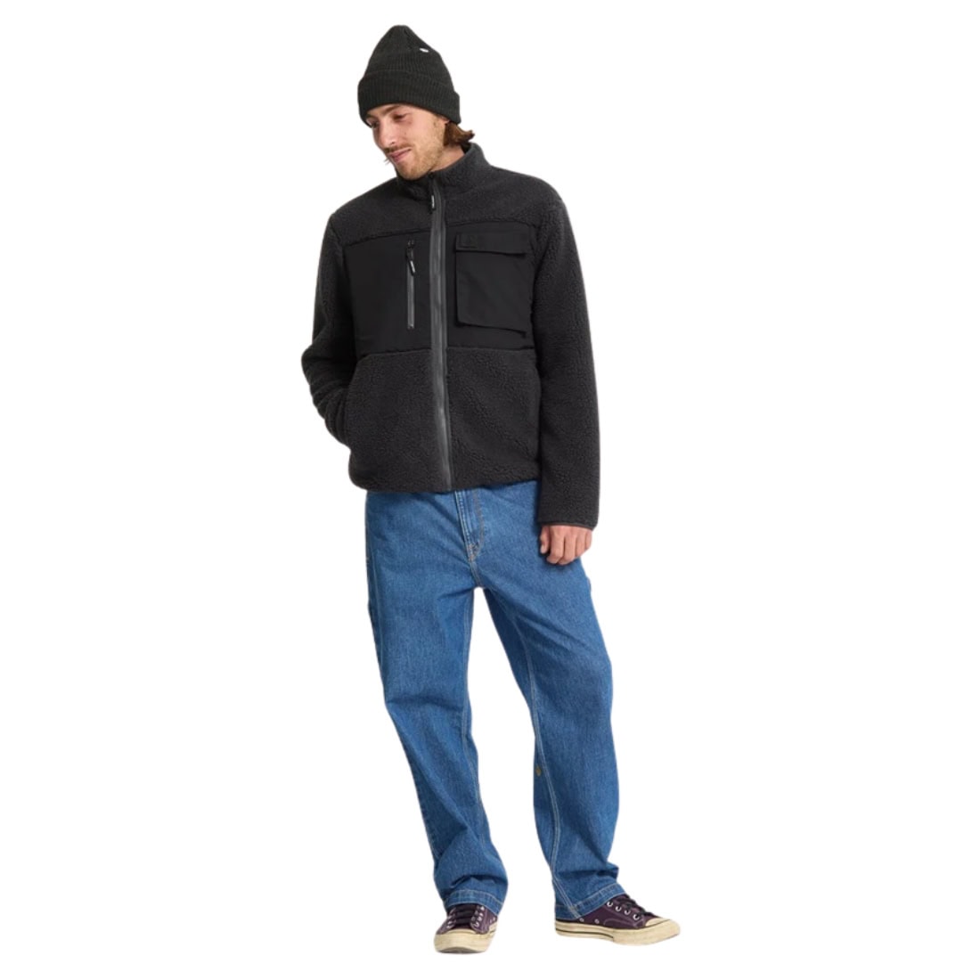 Volcom Storm Stone Zip - Asphalt Black - Mens Zip Up Hoodie by Volcom