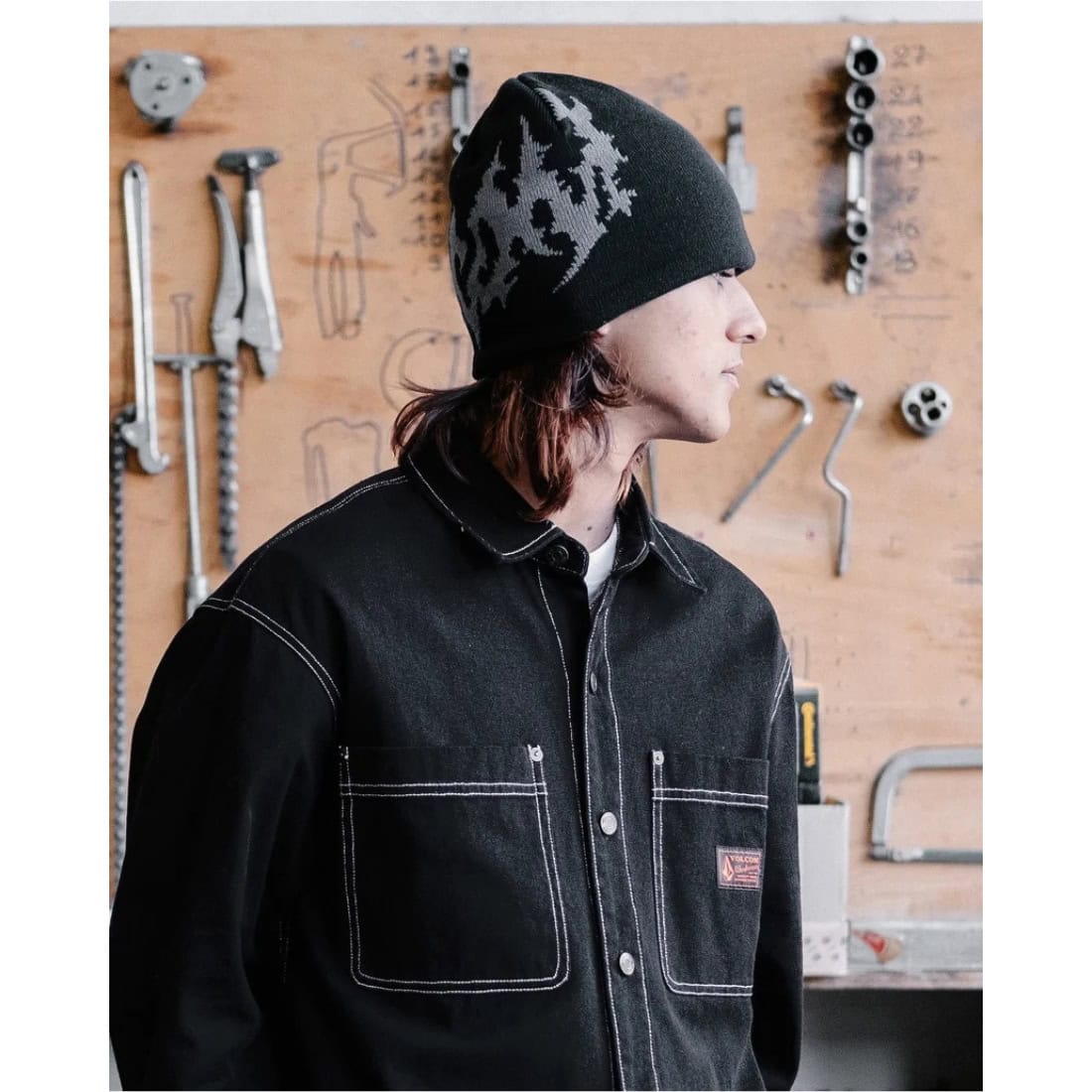 Volcom Stormster Beanie - Black - Fold Beanie by Volcom