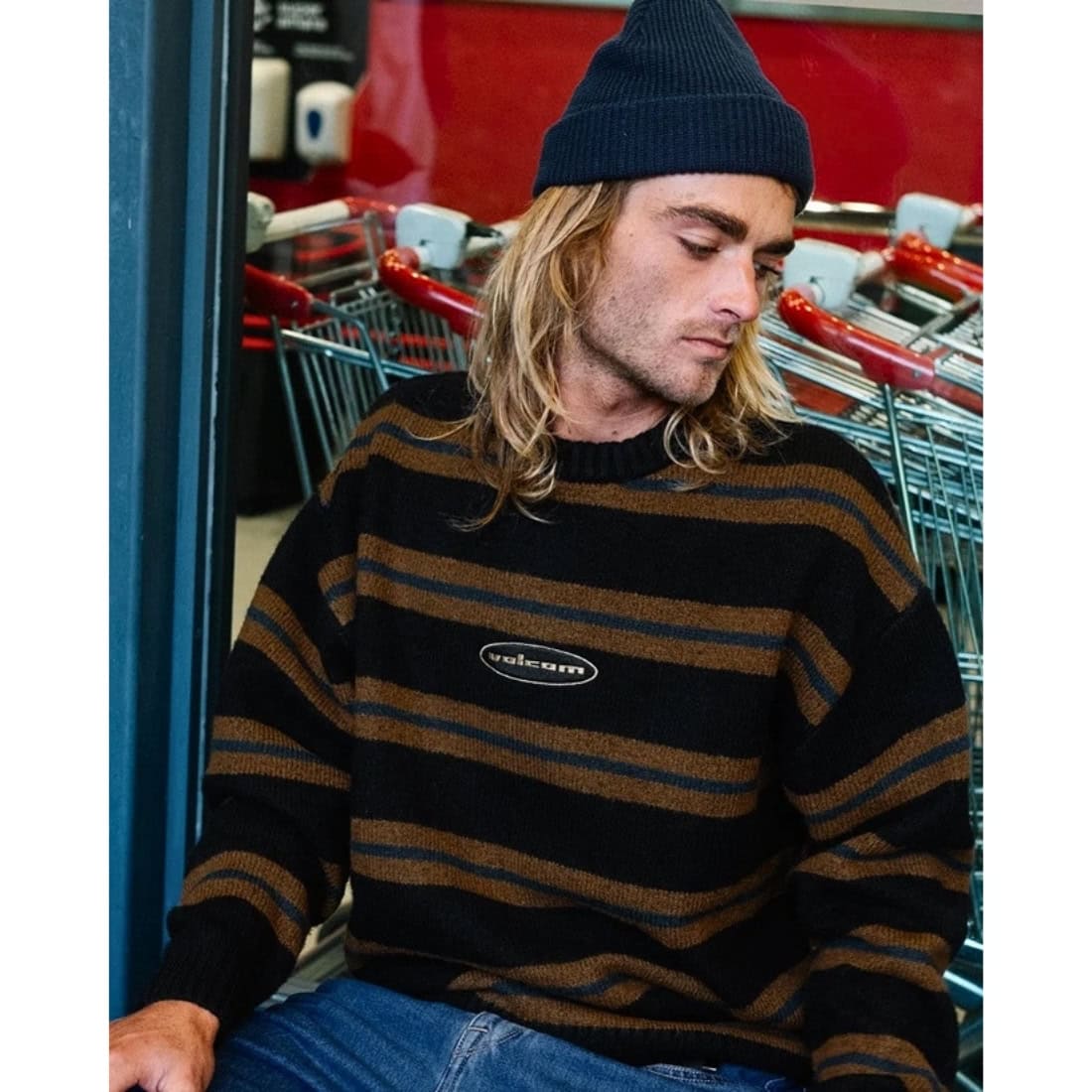 Volcom Striperstand Sweater - Black - Mens Knitwear by Volcom