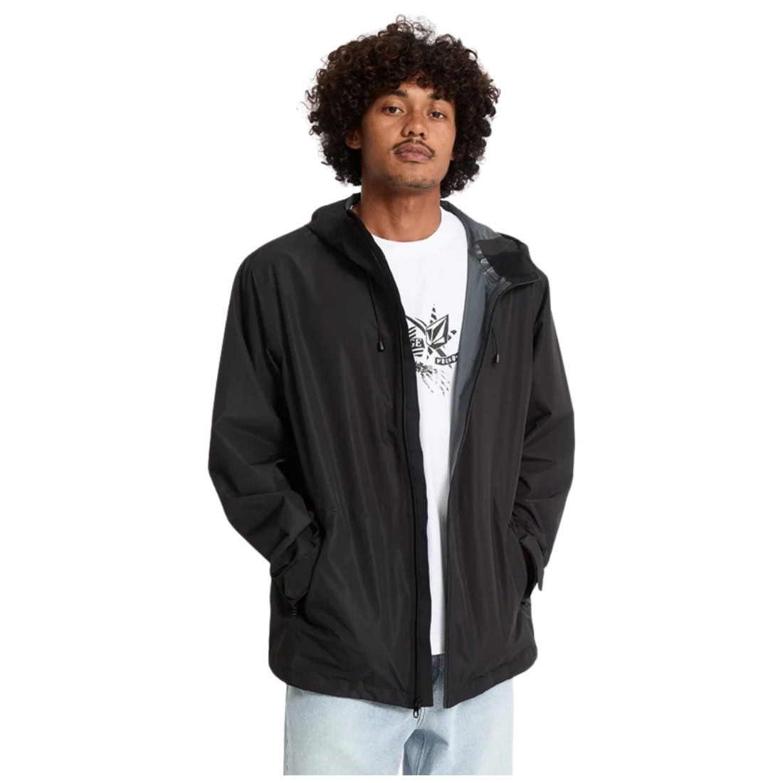 Volcom Thunder Stone 10K Jacket - Black - Mens Windbreaker/Rain Jacket by Volcom