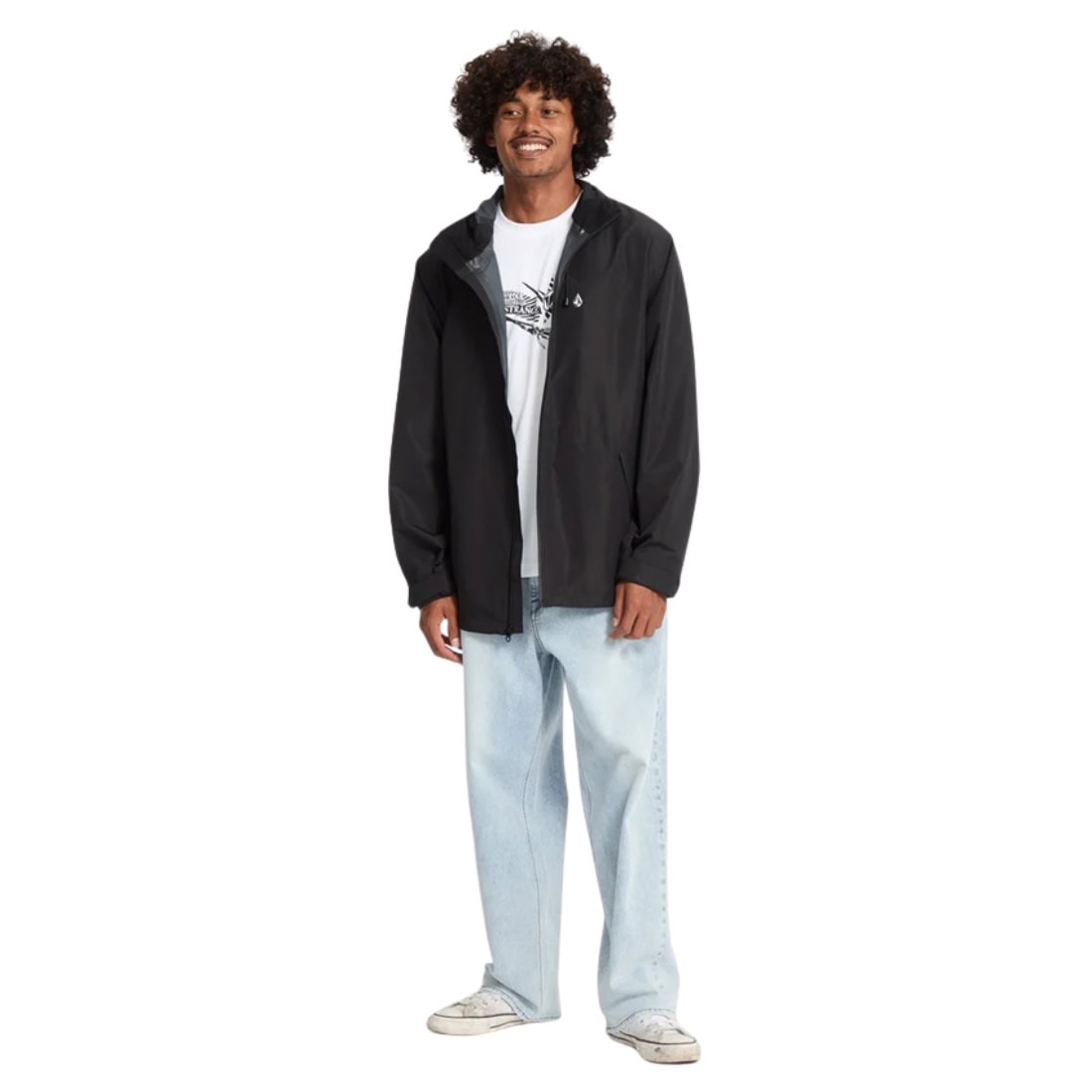 Volcom Thunder Stone 10K Jacket - Black - Mens Windbreaker/Rain Jacket by Volcom