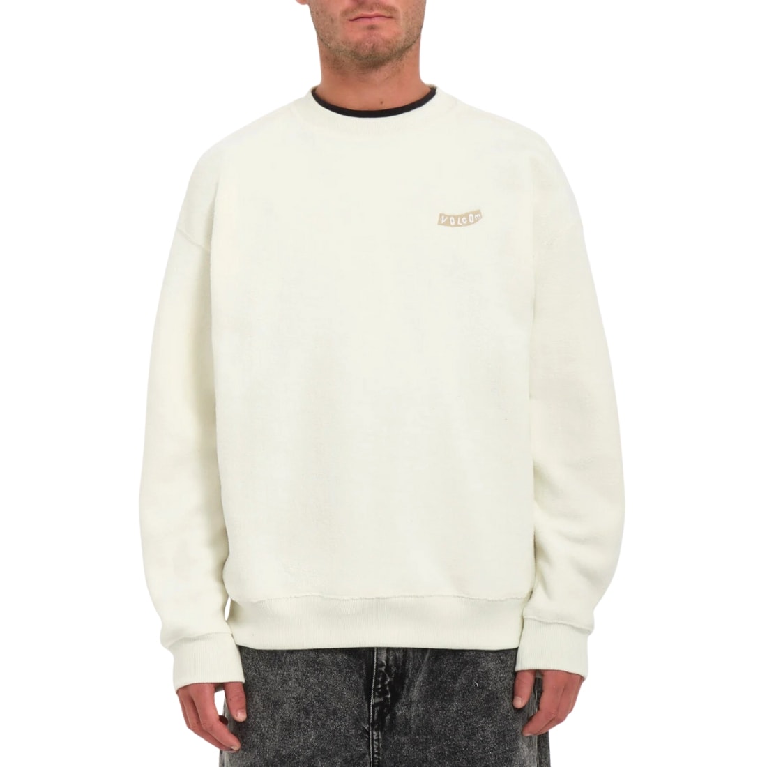 Volcom Too Kool Loose Crew - Dirty White - Mens Crew Neck Sweatshirt by Volcom