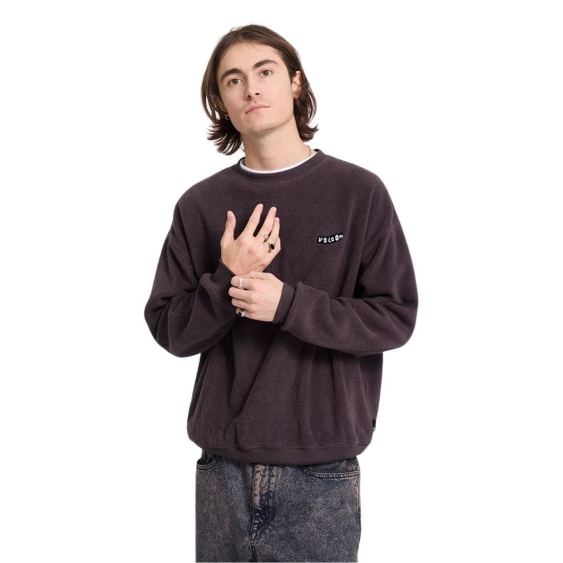Volcom Too Kool Loose Crew - Raisin - Mens Crew Neck Sweatshirt by Volcom