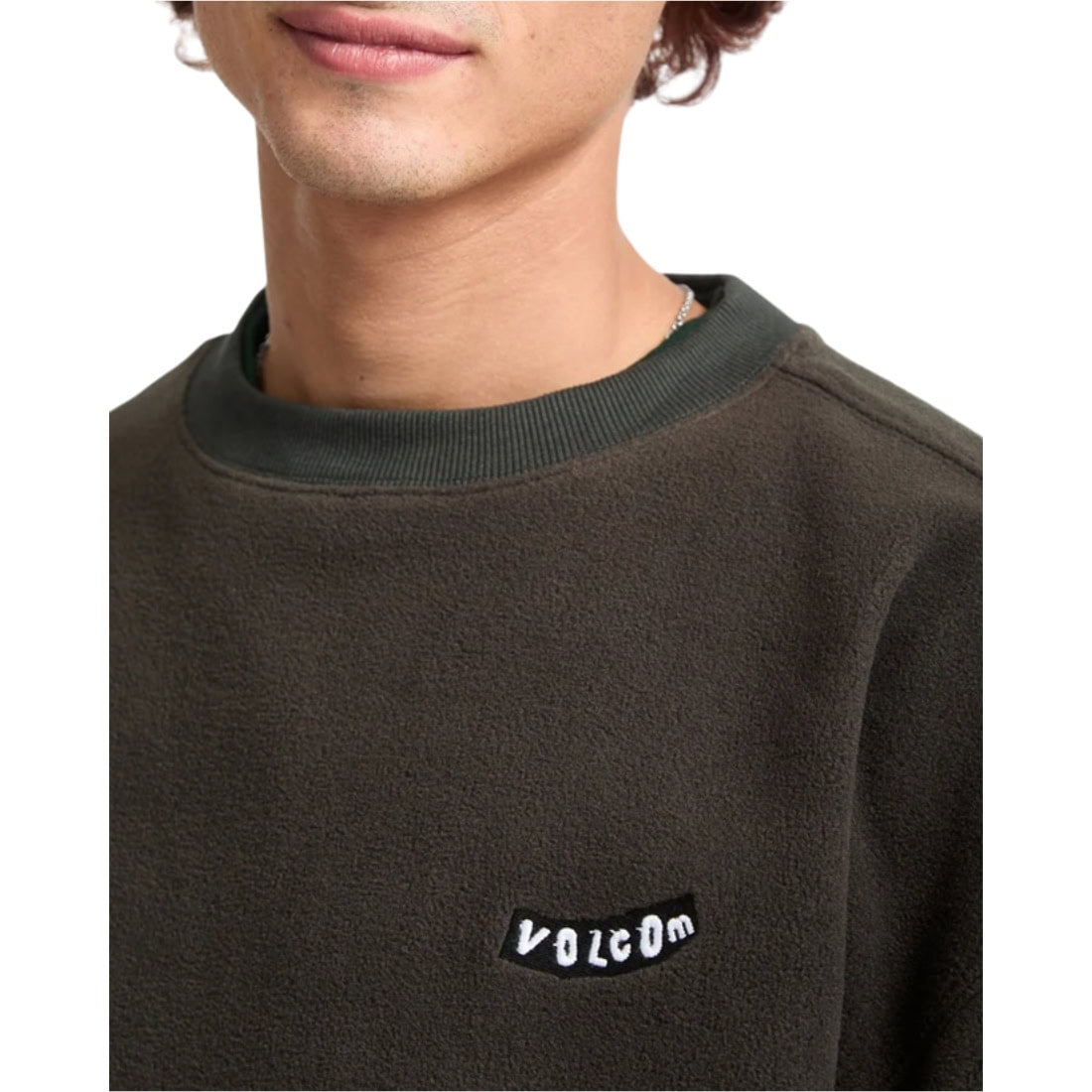 Volcom Too Kool Loose Fit Crew - Rinsed Black - Mens Crew Neck Sweatshirt by Volcom