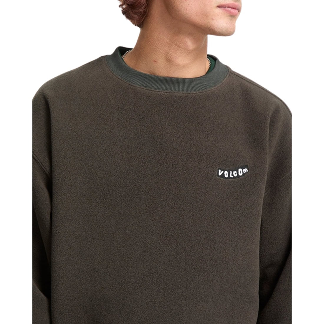 Volcom Too Kool Loose Fit Crew - Rinsed Black - Mens Crew Neck Sweatshirt by Volcom