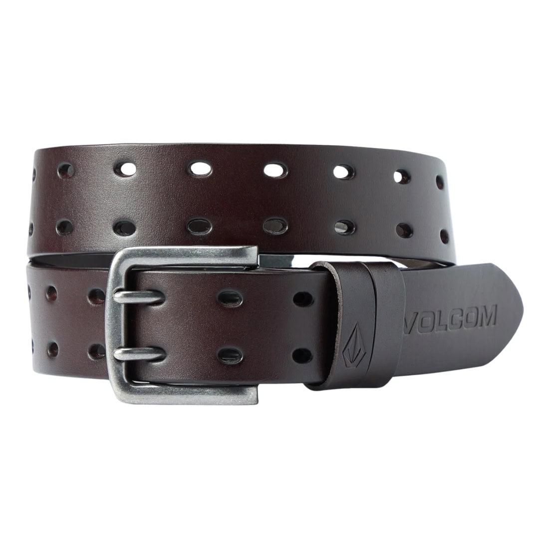Volcom Two Spike Leather Belt - Brown - Mens Leather Belt by Volcom
