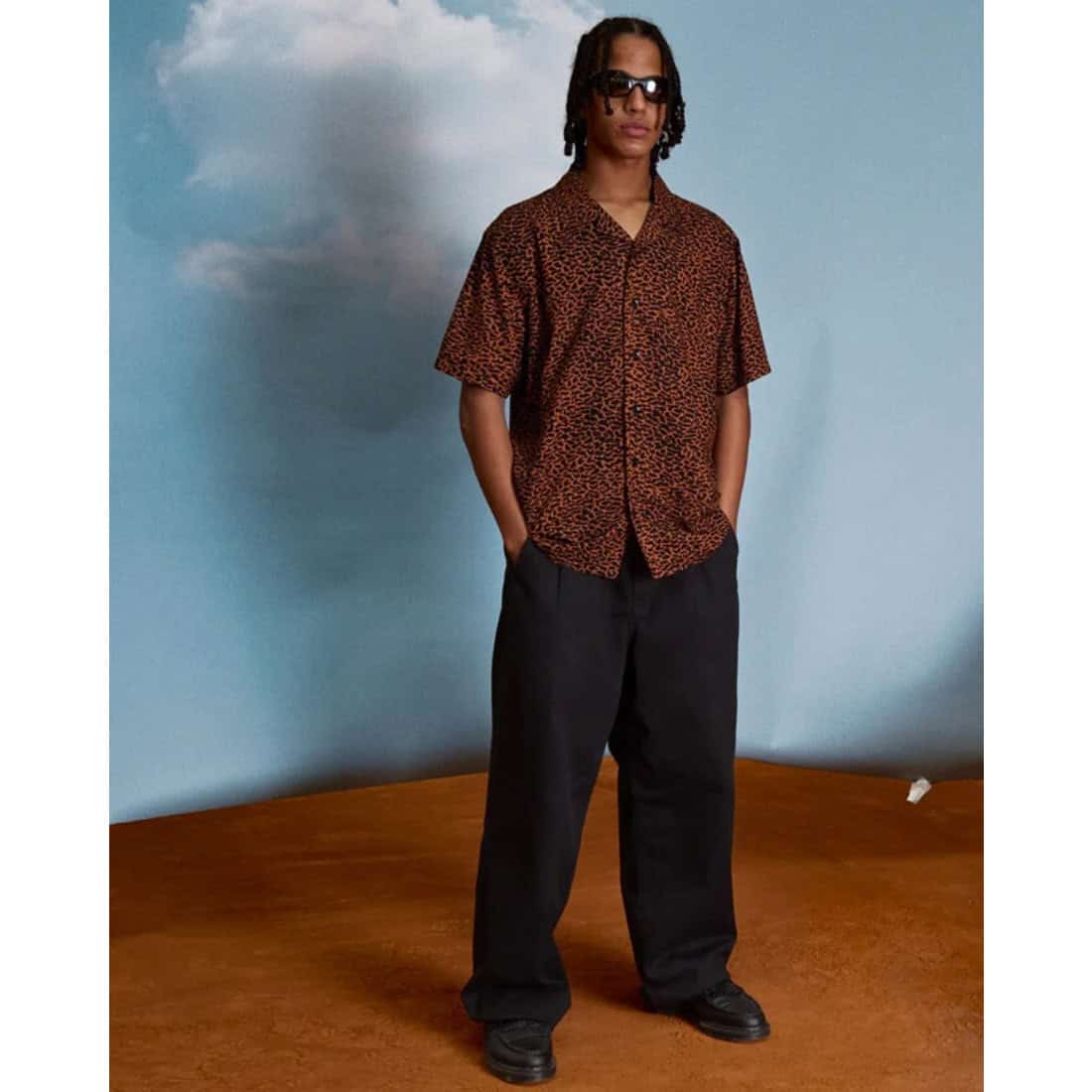 Volcom Utopias Print Short Sleeve Shirt - Brown Horn - Mens Casual Shirt by Volcom