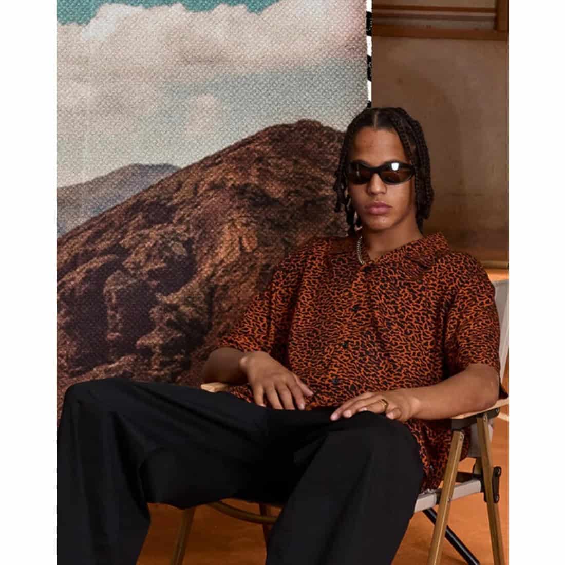 Volcom Utopias Print Short Sleeve Shirt - Brown Horn - Mens Casual Shirt by Volcom