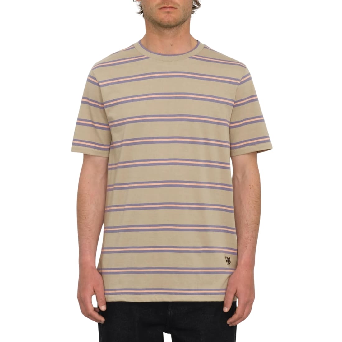 Volcom V Ent Hockey Dad Crew T-Shirt - Light Khaki