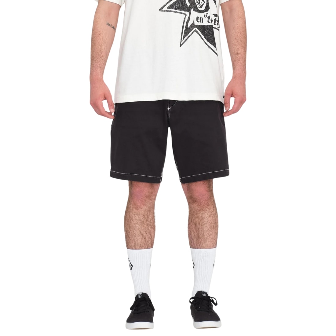 Volcom V Ent Hockey Dad Shorts 20&quot; - Black - Mens Denim Shorts by Volcom