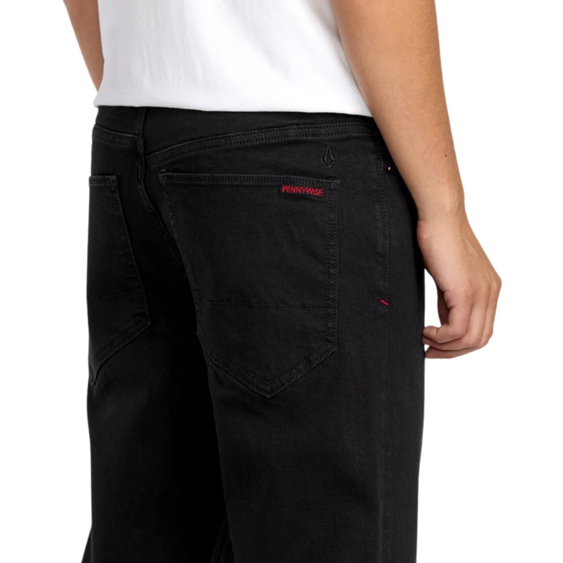Volcom V Ent Pennywise Denim Jeans - Black On Black - Mens Regular/Straight Denim Jeans by Volcom