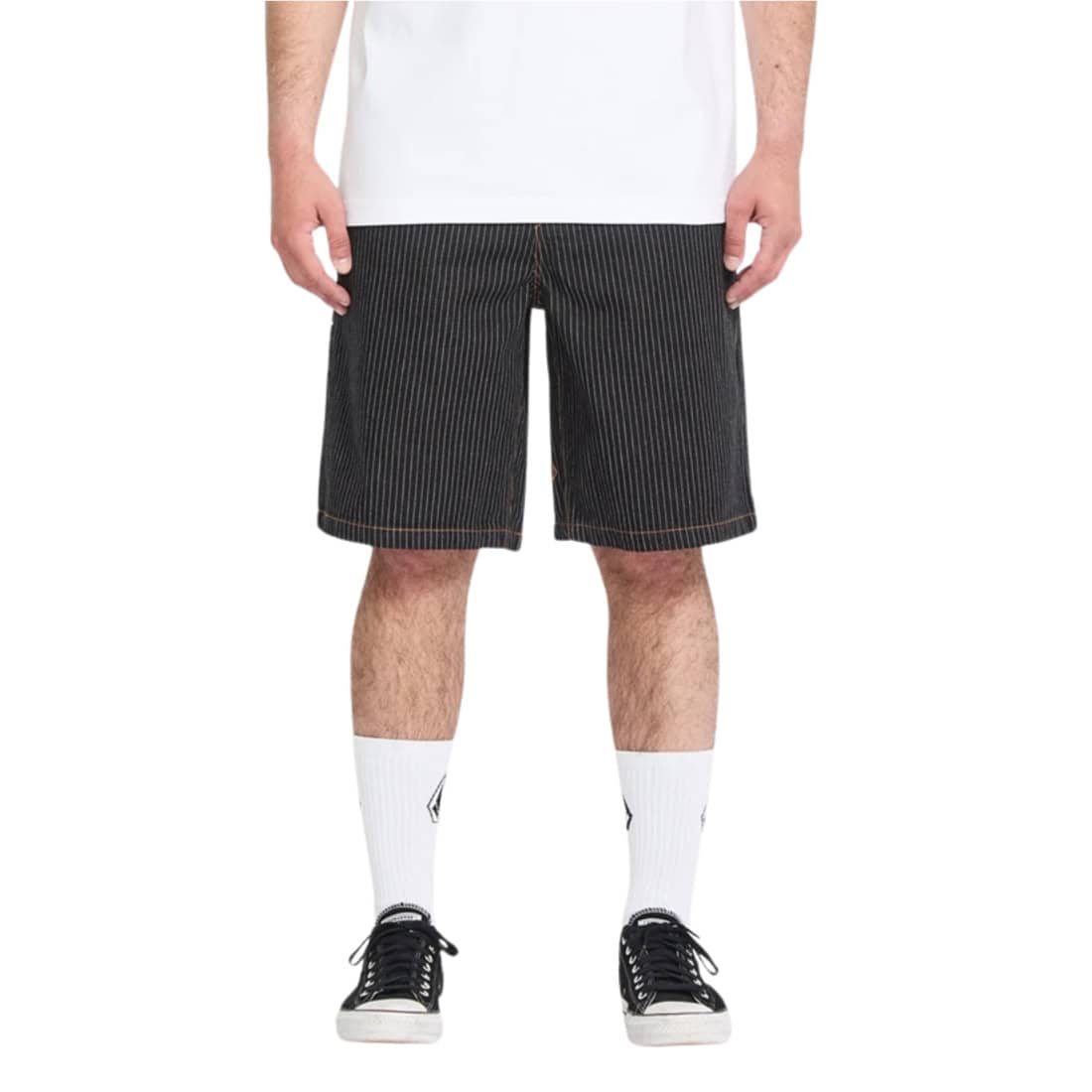 Volcom Work Dialed Short - Black Stripe - Mens Denim Shorts by Volcom