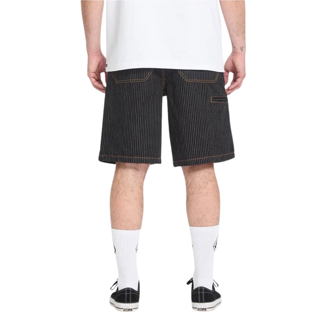 Volcom Work Dialed Short - Black Stripe - Mens Denim Shorts by Volcom