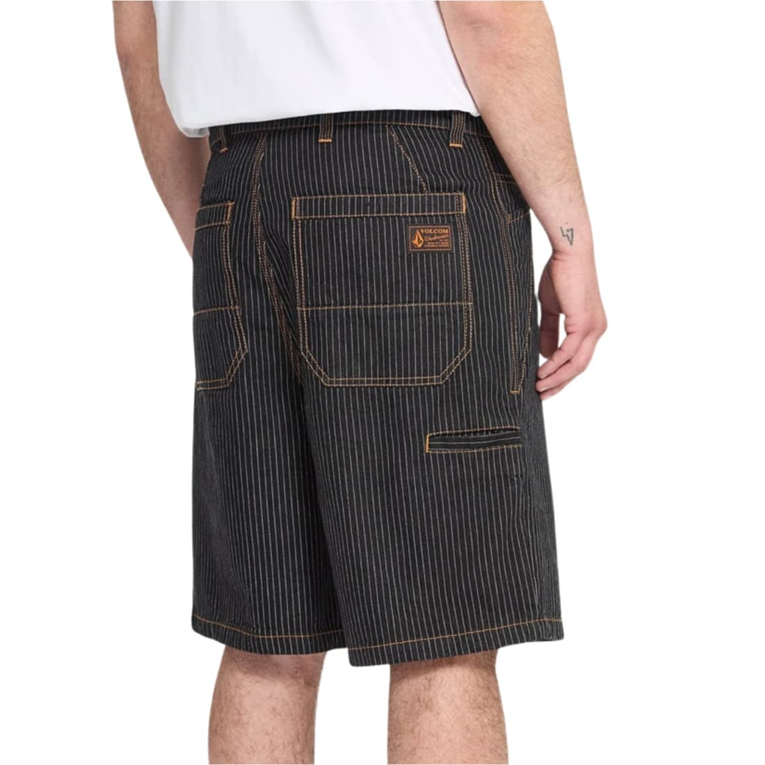 Volcom Work Dialed Short - Black Stripe - Mens Denim Shorts by Volcom