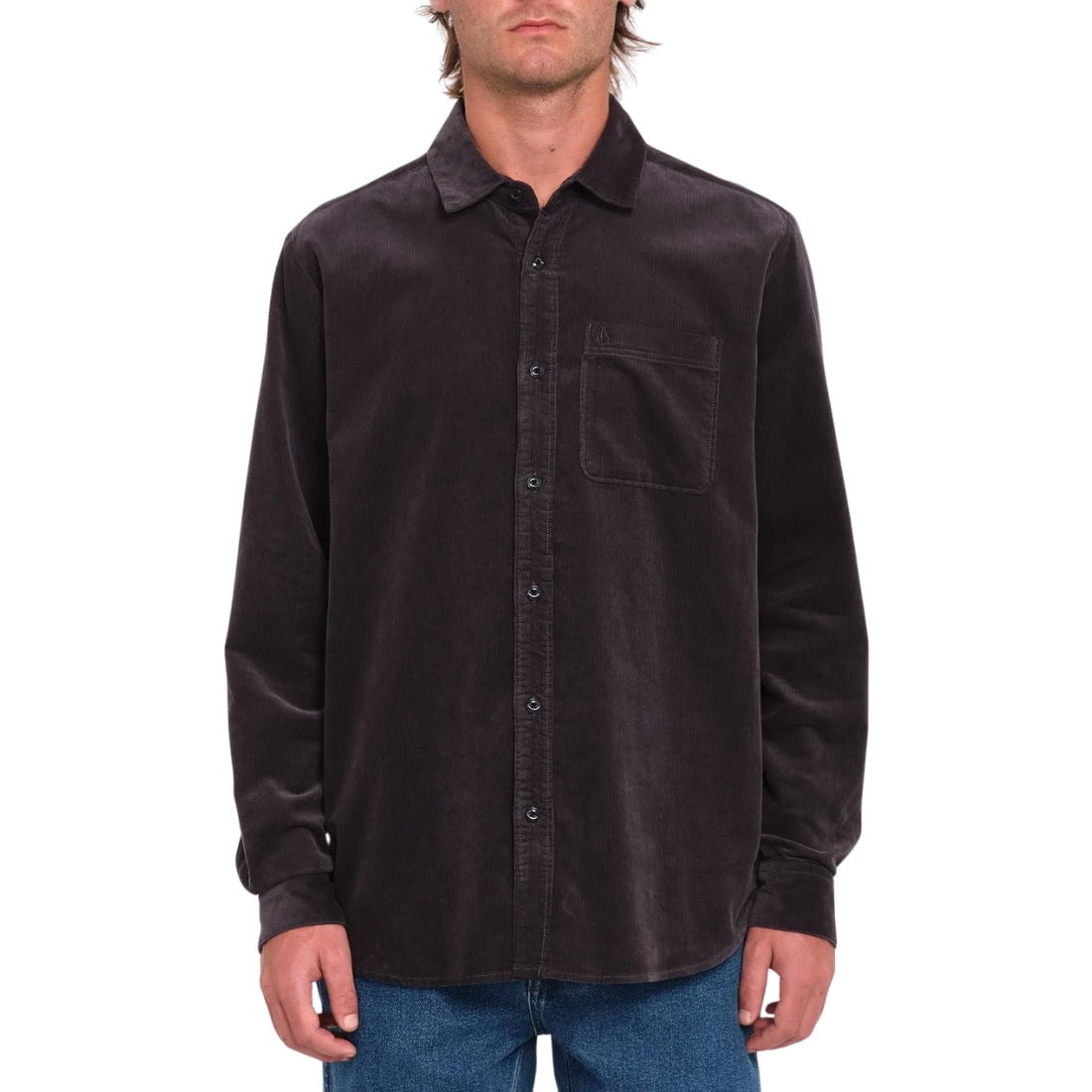 Volcom Zander Longsleeve Shirt - Asphalt Black - Mens Casual Shirt by Volcom