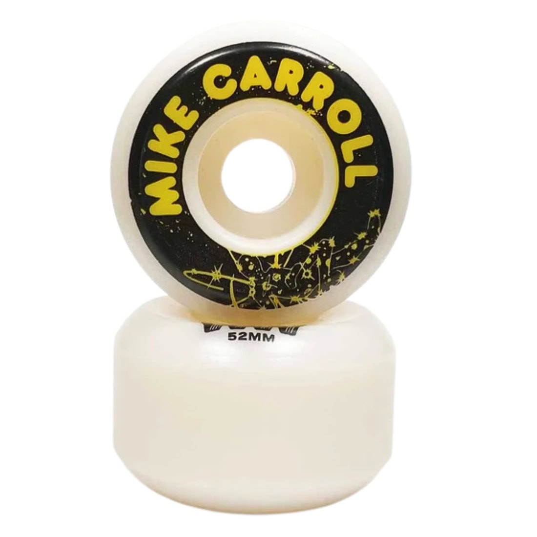 Wayward Wheels 52mm Mike Carroll Funnel Pro Wheels - White Yellow - Skateboard Wheels by Wayward Wheels 52mm