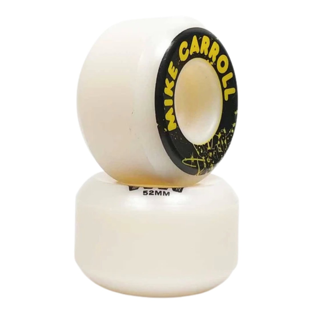 Wayward Wheels 52mm Mike Carroll Funnel Pro Wheels - White Yellow - Skateboard Wheels by Wayward Wheels 52mm