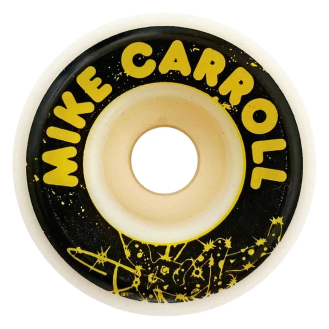 Wayward Wheels 52mm Mike Carroll Funnel Pro Wheels - White Yellow - Skateboard Wheels by Wayward Wheels 52mm