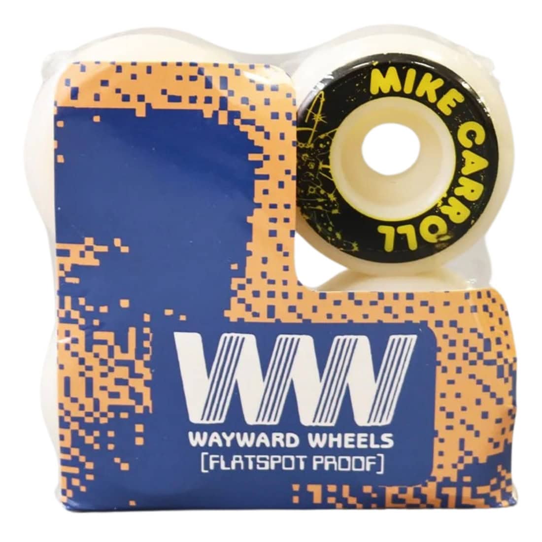 Wayward Wheels 52mm Mike Carroll Funnel Pro Wheels - White Yellow - Skateboard Wheels by Wayward Wheels 52mm