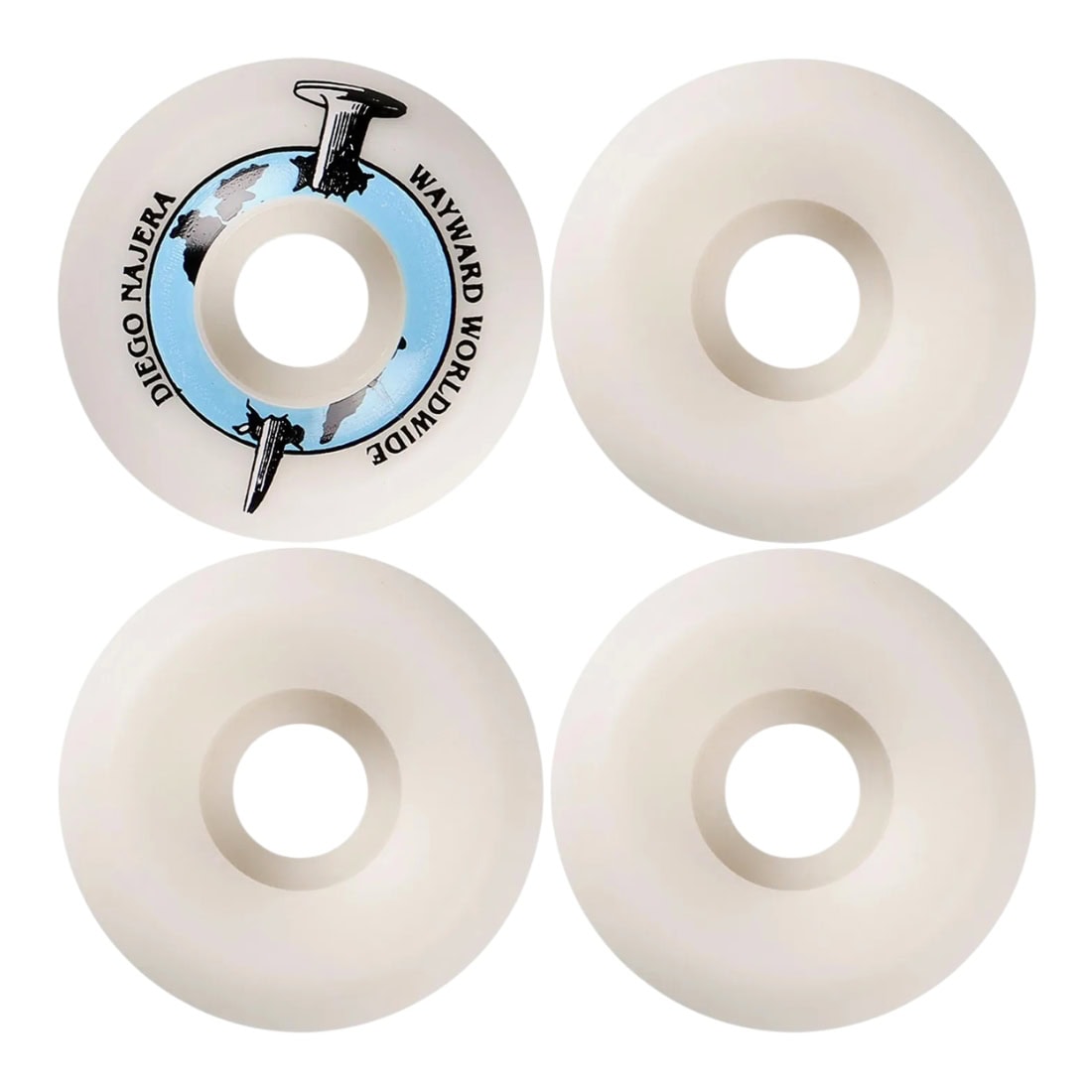Wayward Wheels 52mm Najera Funnel Pro Skateboard Wheels - White - Skateboard Wheels by Wayward Wheels 52mm