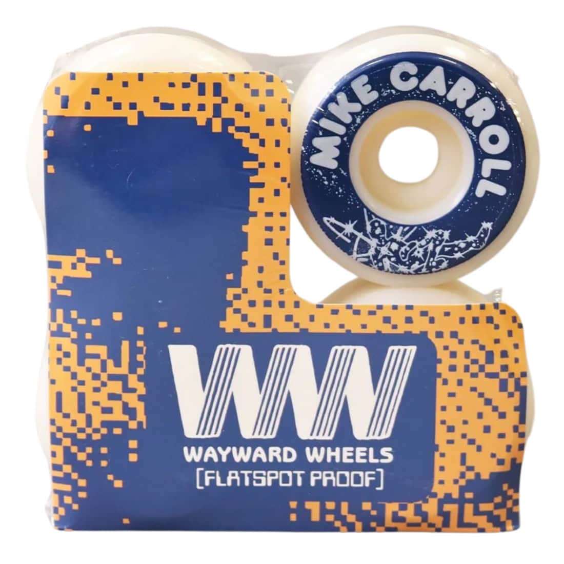 Wayward Wheels 53mm Mike Carroll Funnel Pro Wheels - White Blue - Skateboard Wheels by Wayward Wheels 53mm