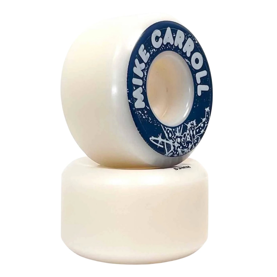 Wayward Wheels 53mm Mike Carroll Funnel Pro Wheels - White Blue - Skateboard Wheels by Wayward Wheels 53mm