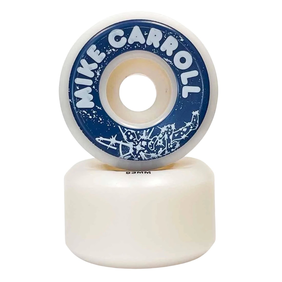 Wayward Wheels 53mm Mike Carroll Funnel Pro Wheels - White Blue - Skateboard Wheels by Wayward Wheels 53mm