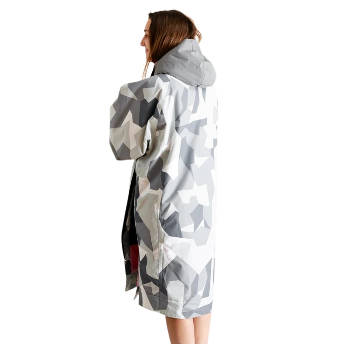 White Water Hard Shell Drying / Changing Robe - Arctic Camo/Pink - Changing Robe Poncho Towel by White Water